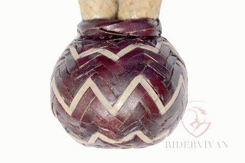 Western Horse Bosal, Natural & Cherry Rawhide Hackmore, 24 Plaits Braided Bosal, Bitless Western bosal.