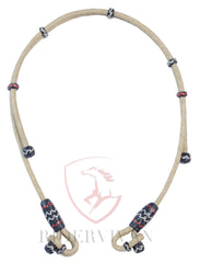 5/8" Western Bosal Set, 40 Plaits  Rawhide Natural & Black Knot Bosal Set, Bosal Set With Black Nylon Mecate Reins, High-Quality Bosal Set.