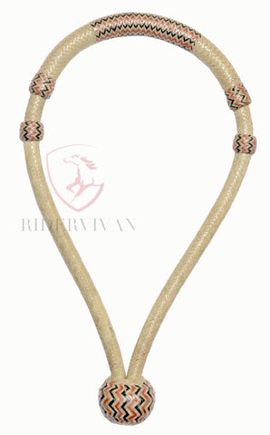 Horse Bosal, Bosal Natural & Black/Red Rawhide, Bosal 40 Plaits, Bosal 5/8" Thickness, High-Quality Handmade Bosal, Sale For Only Bosal.