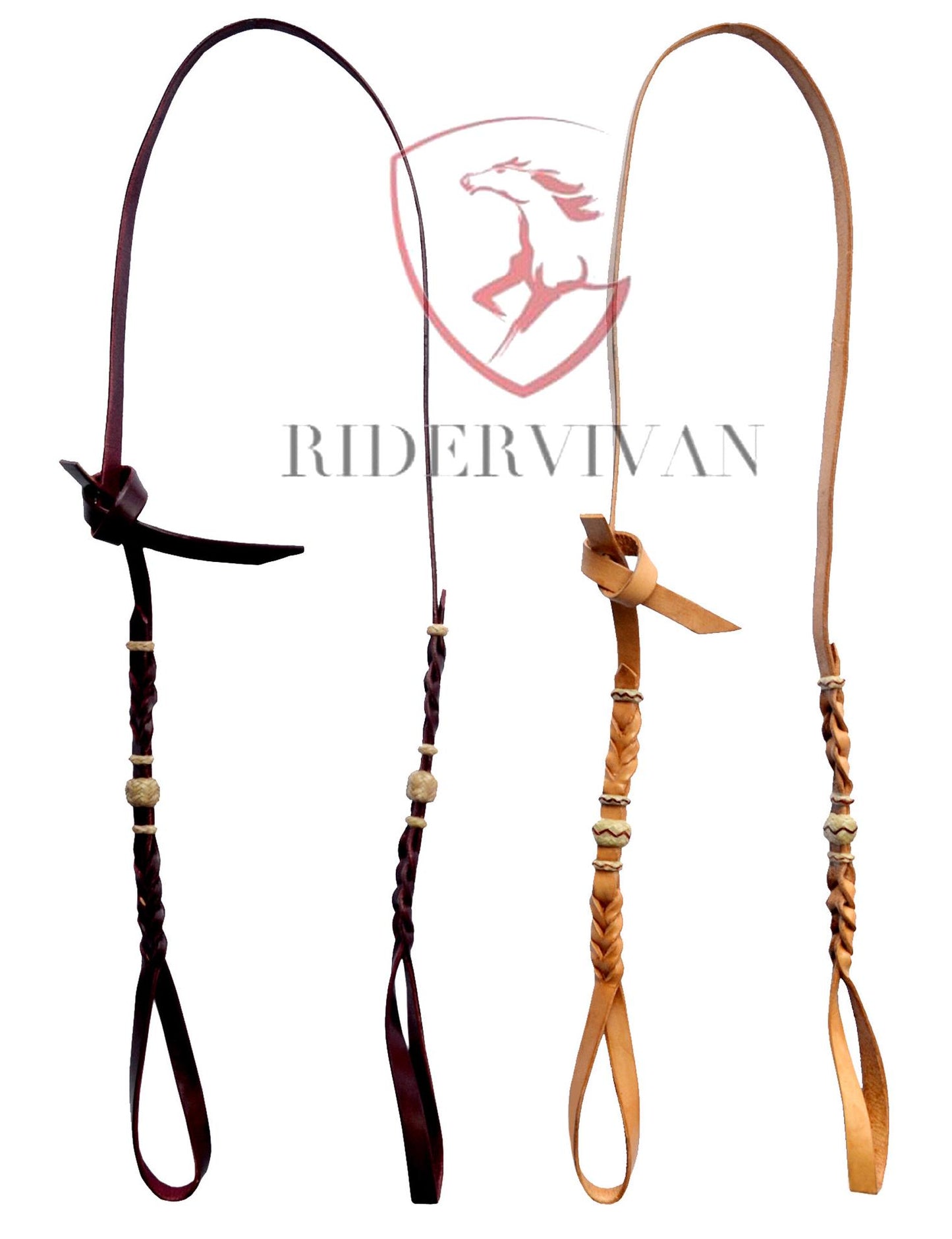 Beautiful Bosal Hanger single-ply 1/2" Latigo & Natural Leather Bosal Noseband Hanger - Self-tie ( Set of 2 )