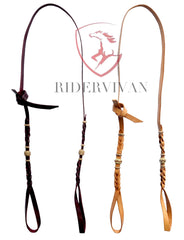 Beautiful Bosal Hanger single-ply 1/2" Latigo & Natural Leather Bosal Noseband Hanger - Self-tie ( Set of 2 )