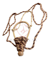 40 Plaits  Rawhide Natural & Cherry Red Bosal Set, 5/8" Western Bosal Set, Bosal Set With Horse Hair Mecate Reins, High Quality Bosal Set.