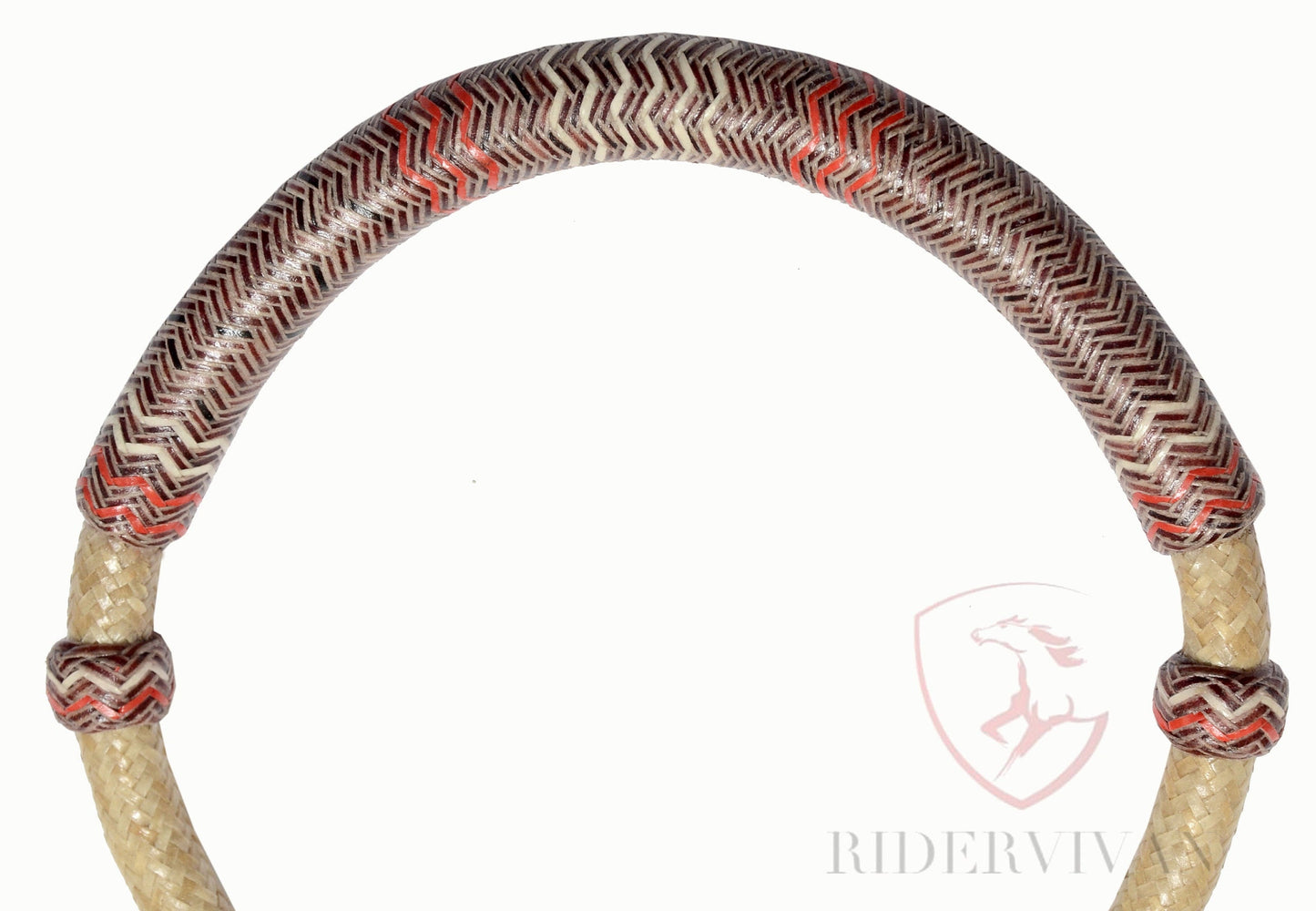 Handmade Bosal, Natural & Cherry Rawhide Bosal, 40 Plaits Horse Bosal.