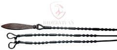 Romal Reins Black Soft Cow Leather, Romel 10 Plaits, Regular 55" Romal Reins, Specially Hand-Crafted Braided Reins