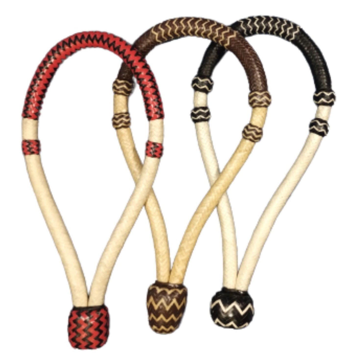 Complete 3-Piece Bosal Kit: Enhance Your Horsemanship, Rawhide Bosal set 6/8″ Thick, Multicolor Hackamore.