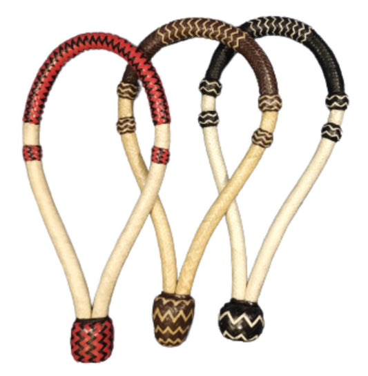 Complete 3-Piece Bosal Kit: Enhance Your Horsemanship, Rawhide Bosal set 6/8″ Thick, Multicolor Hackamore.