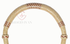 40 Plaits  Rawhide Natural & Cherry Red Bosal Set, 5/8" Western Bosal Set, Bosal Set With Horse Hair Mecate Reins, High Quality Bosal Set.