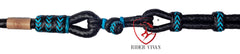 Romel Reins 10 plait, Western Romal Reins Regular 55", Brown Soft Leather Romal Reins, Romel Romal Reins with reins connectors.
