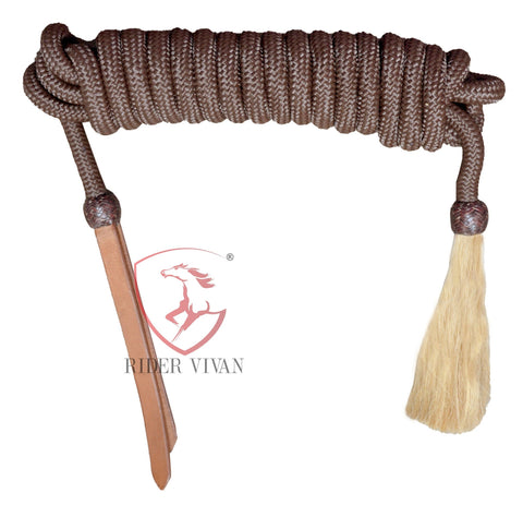 Handmade Bosal Set, Rawhide Bosal Set 40 Plaits, Bosal Set Natural & Dark Brown, Bosal Set Brown Nylon Mecate Reins.