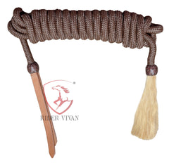 Handmade Bosal Set, Rawhide Bosal Set 40 Plaits, Bosal Set Natural & Dark Brown, Bosal Set Brown Nylon Mecate Reins.
