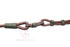 Hand-Braided High-Quality Romel Reins 20 Plaits Romal Reins Chestnut Cherry & Black Cow Rawhide, Sale For Only Romal Reins.
