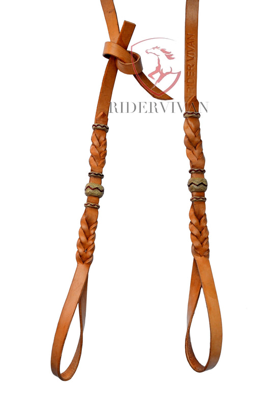 Beautiful Bosal Hanger single-ply 1/2" Natural Leather Bosal Noseband Hanger - Self-tie