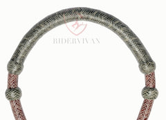 Horse Bosal Cherry & Black Cow Rawhide, 40 Plaits Bosal, Horse Hackmore 5/8" Thickness, High-Quality Handmade Bosal.
