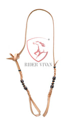 Handmade Bosal Set, 40 Plaits Rawhide Natural Bosal Set, Bosal Set Black Nylon Mecate Reins With Horse Hair Tassel.