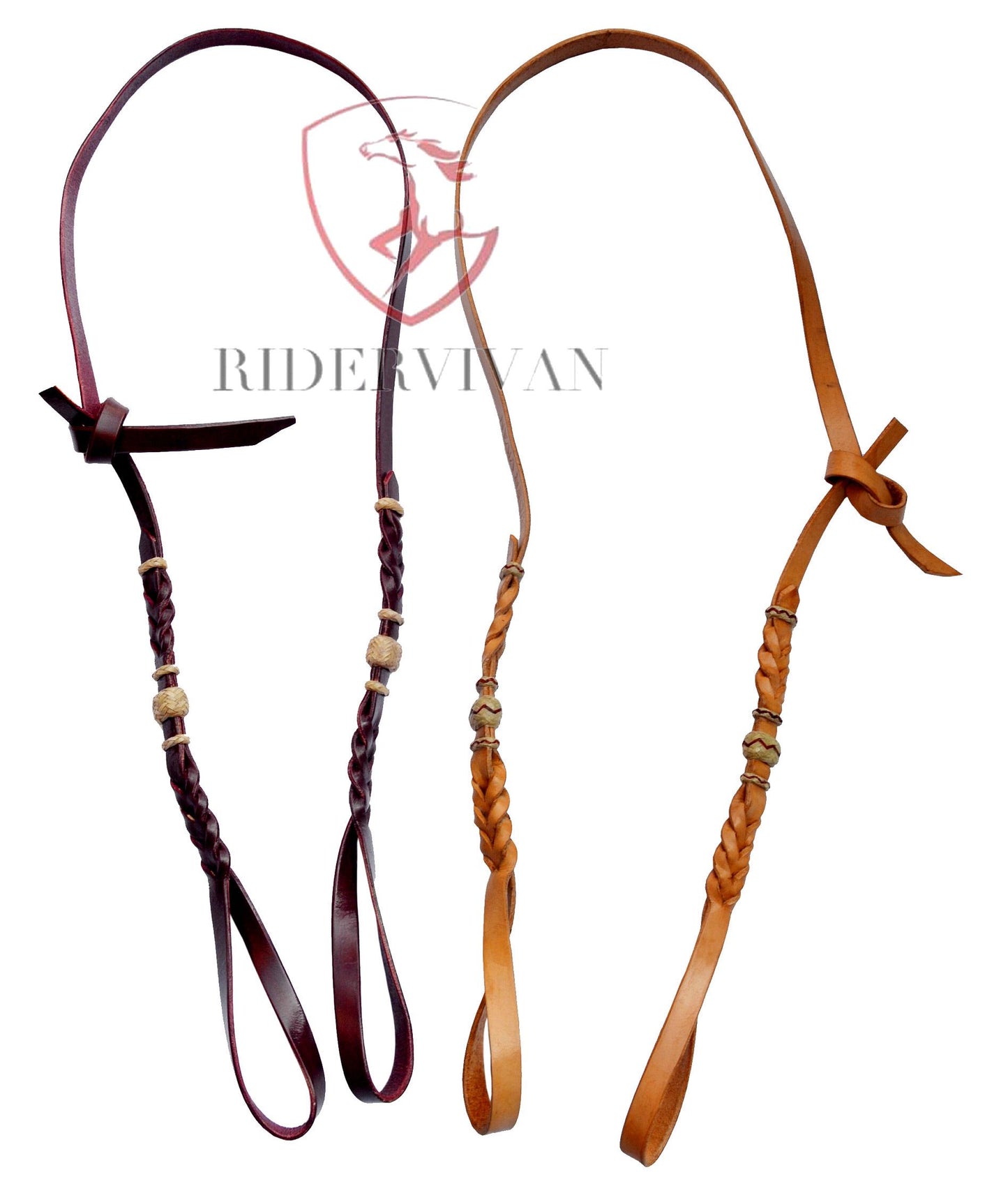 Beautiful Bosal Hanger single-ply 1/2" Latigo & Natural Leather Bosal Noseband Hanger - Self-tie ( Set of 2 )