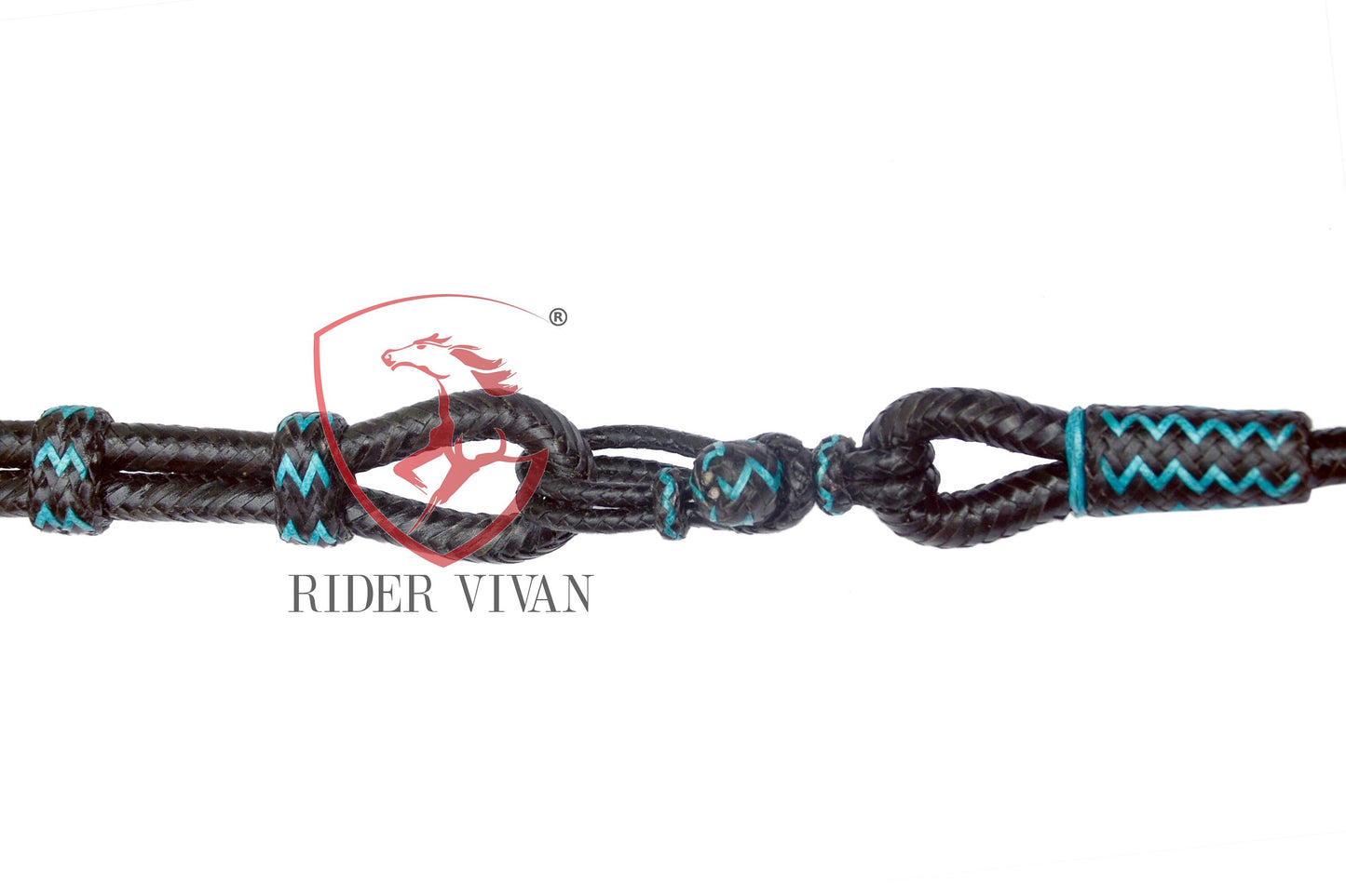 10 Plaits Soft Cow Leather Black Rommel Romal Reins, Romal Reins Regular 55" With Reins Connectors, Hand-Crafted Braided Quality Reins.