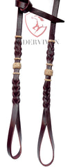 Beautiful Bosal Hanger single-ply 1/2" Latigo & Natural Leather Bosal Noseband Hanger - Self-tie ( Set of 2 )