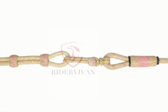 Romal Reins Natural Cow Rawhide, 20 Plaits Romel Reins, Romal Reins Regular 55" With Reins Connectors, Specially Hand-Crafted Braided Reins.