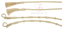 Hand-Braided Split Reins, 20 Plaits Split Reins Natural Cow Rawhide, Split Reins Mane Horse Tassels,