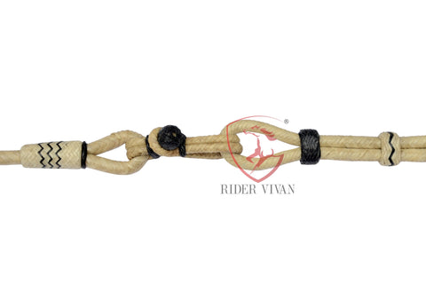 Handmade Romal Reins Natural & Black, 20 Plaits Romal Reins, 55" Romal Reins With Rein Connectors, Hand-Braided Romel Reins, Romel Reins.