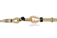 Handmade Romal Reins Natural & Black, 20 Plaits Romal Reins, 55" Romal Reins With Rein Connectors, Hand-Braided Romel Reins, Romel Reins.