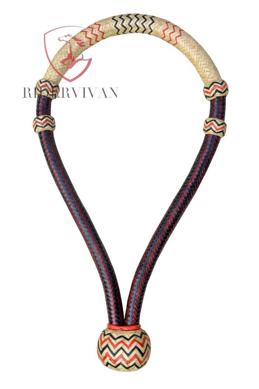 Horse Bosal Black & Cherry, 24 Plaits Rawhide Bosal, Hand-crafted Bosal, Western Bosal For horse training,