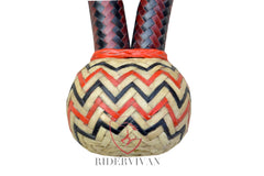COMBO OFFER! Black/Cherry Natural Designer Bosal & Natural Rawhide Romal Reins