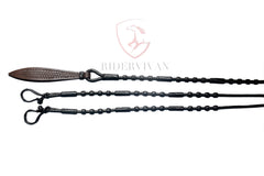 Romal Reins Natural Cow Rawhide, Romel 20 Plaits, Regular 55" Romal Reins, Specially Hand-Crafted Braided Reins.