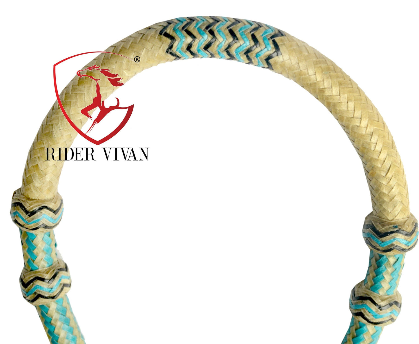 Hand-crafted Bosal, Horse Bosal Natural & Turquoise, 28 Plaits Rawhide Bosal, 5/8" Thickness High-Quality Bosal, Sale For Only Bosal