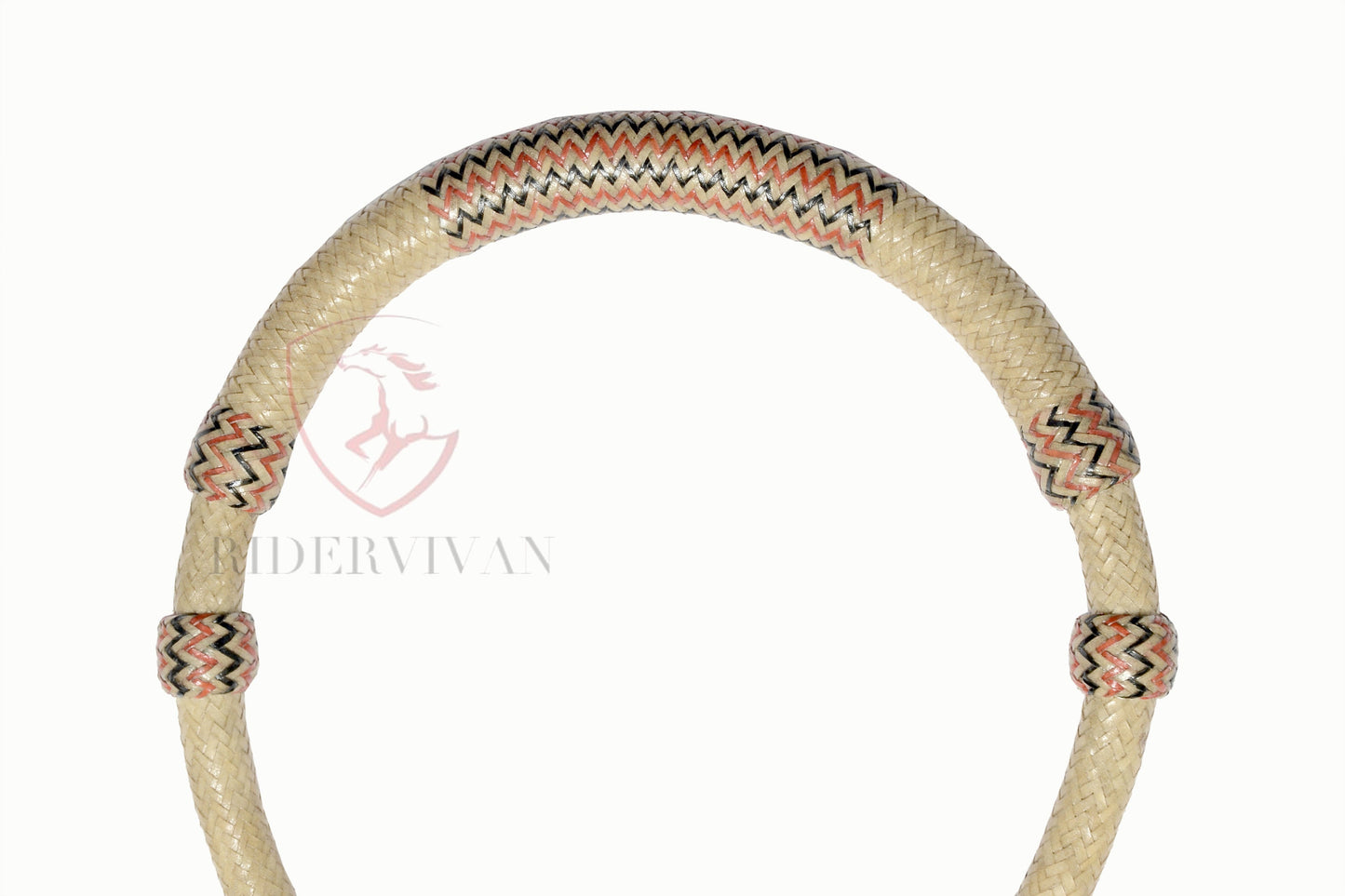 Horse Bosal, Bosal Natural & Black/Red Rawhide, Bosal 40 Plaits, Bosal 5/8" Thickness, High-Quality Handmade Bosal, Sale For Only Bosal.