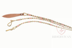 Romal Reins Natural Cow Rawhide, 20 Plaits Romel Reins, Romal Reins Regular 55" With Reins Connectors, Specially Hand-Crafted Braided Reins.