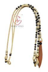 Handmade Romal Reins Natural & Black, 20 Plaits Romal Reins, 55" Romal Reins With Rein Connectors, Hand-Braided Romel Reins, Romel Reins.