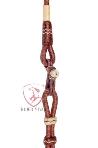 Hand Braided High-Quality Romal Reins, 20 Plaits Romal Reins, Romal Reins Cherry Red Cow Rawhide.