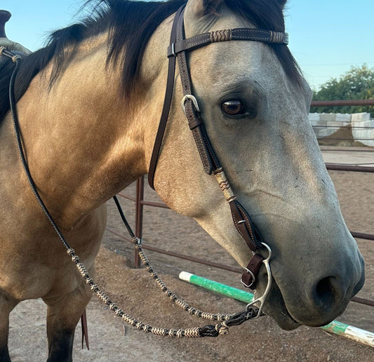 Romal Reins Dark Brown, 10 Plaits Romel Reins, 55" Romel Reins With Reins Connectors, Hand-Braided Romel Reins, Sale For Only Romal Reins.